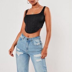 Misguided black corset top